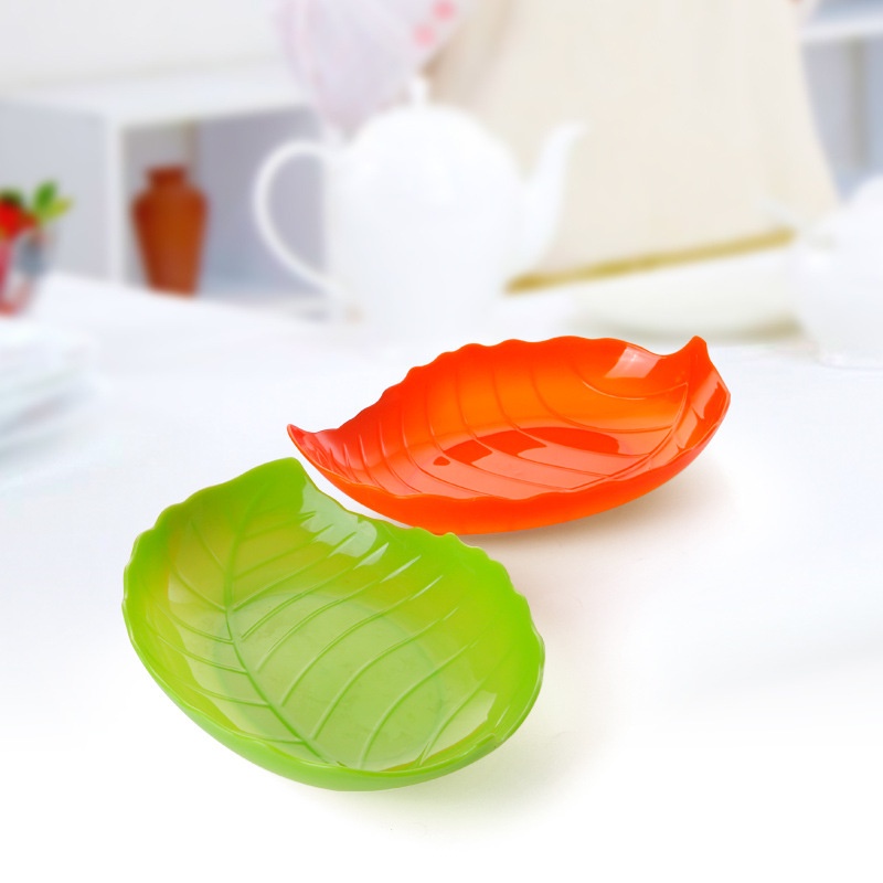 Đĩa nhựa Việt Nhật đựng đồ ăn, trái cây - Đĩa đựng bánh kẹo hình chiếc lá 1241/1242 (DHL03)