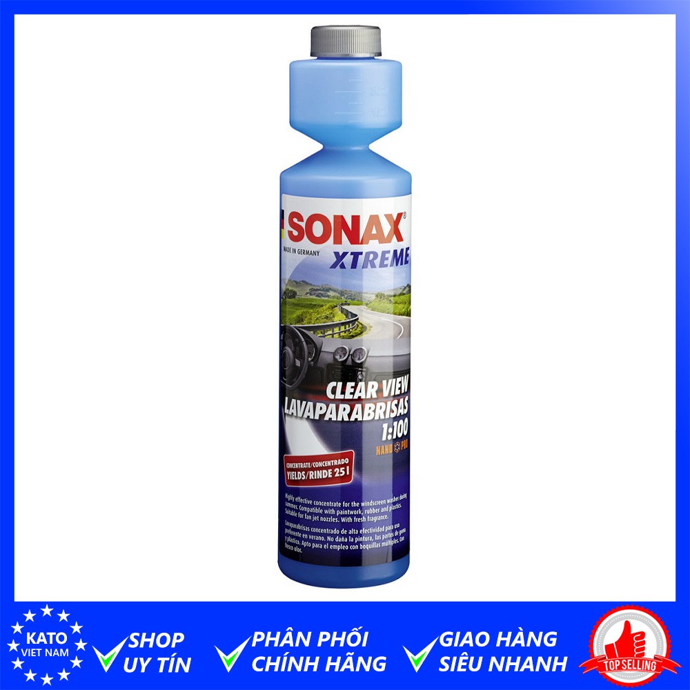 Nước rửa kính ô tô cao cấp Sonax Xtreme Clear View 1:100 NanoPro 250ml
