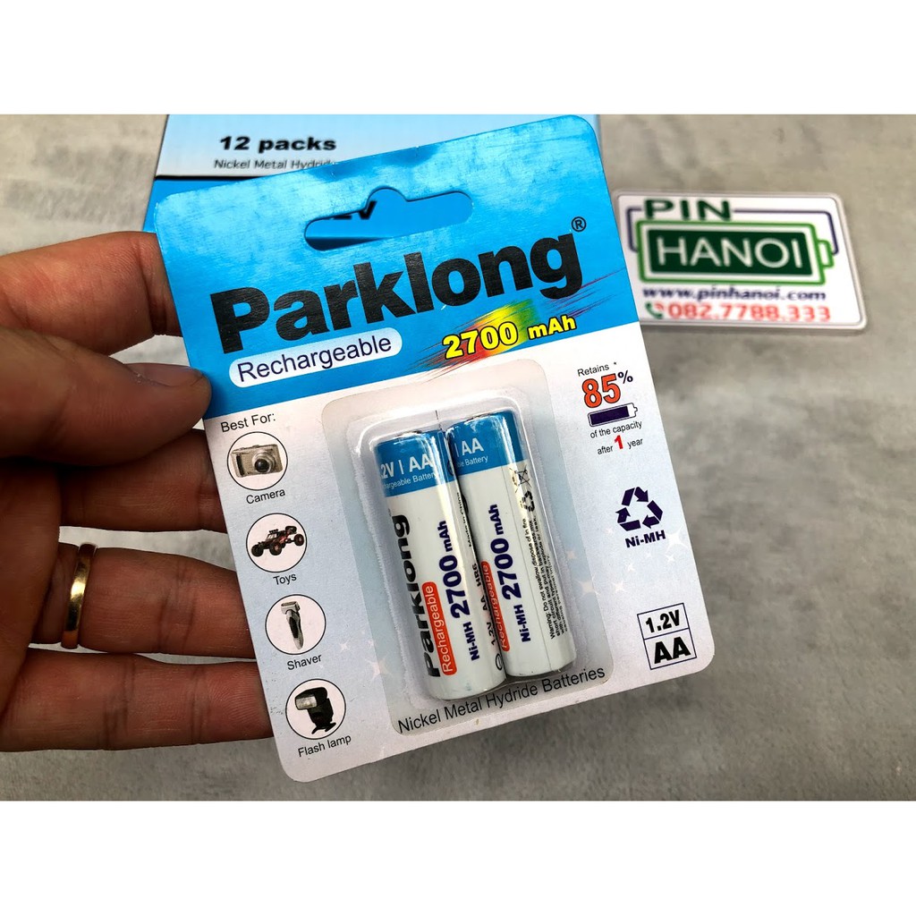 Bộ 2 pin tiểu sạc Parklong AA 2700mAh NiMH HR6