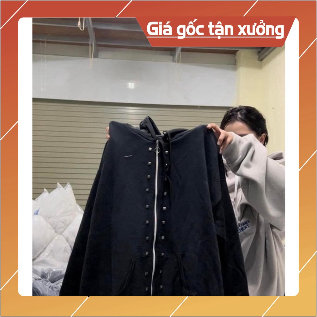 Uyiuy 🔥Hot🔥Áo Khoác Hoodie Zip đính kèm đá VLTN, áo khóa ngoài Đinh đính kèm đá thời thượng - Khoác Nỉ Fom Dáng Unisex