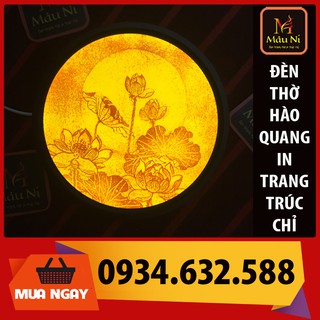 [ GIÁ TỐT ]  Đèn thờ Hào quang in tranh trúc chỉ, đường kính 30cm
