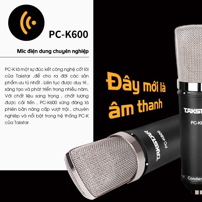 Mic Thu Âm Livestream Hát Karaoke Chuyên Nghiệp Takstar PC-K600 Lọc Ồn, Độ Nhạy Cao, Chính Hãng Cao Cấp Bảo Hành 1 Năm