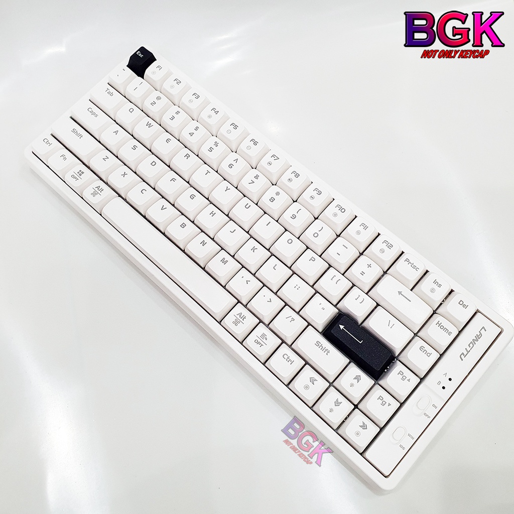Combo 2 Nút Bàn Phím Cơ Keycap Chữ Trắng Nền Đen White On Black WOB Chất liệu PBT Dye Sub chuẩn Cherry