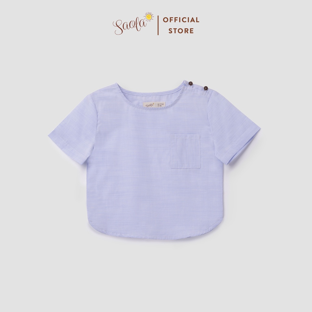 Áo Cổ Tròn Tay Ngắn Dễ Thương Thoáng Mát Mặc Nhà Cho Bé - FELIX TOP - TOC001 - TOC002 - SAOLA KIDS CLOTHING - 2 Màu