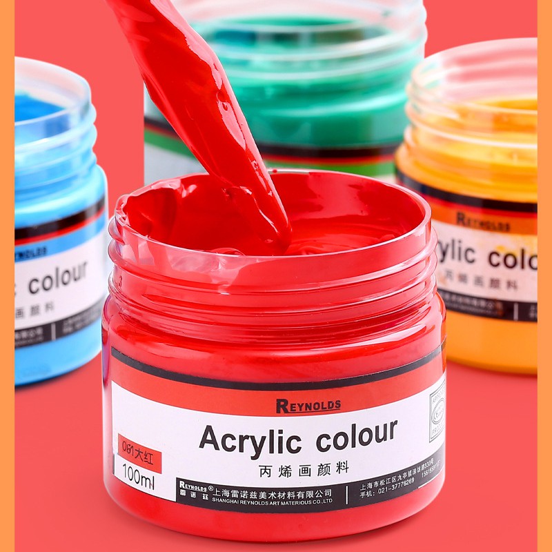 Hũ Màu Acrylic 100ml Reynolds - Sơn Acrylic Chuyên Dụng,Vẽ Áo, Tô Tượng, Màu Nhũ Vẽ 3D, Giày [MÀU 100ML]