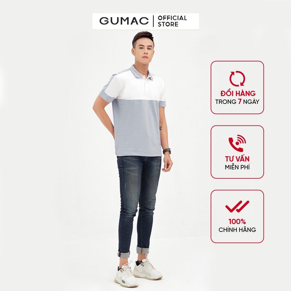 [Mã WABRGD12 giảm 10% đơn 250K] Áo thun nam polo phối màu GUMAC ATNB5112 | BigBuy360 - bigbuy360.vn