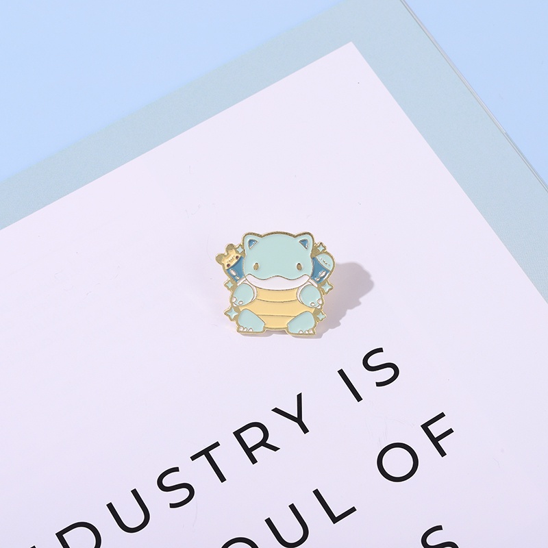 Huy hiệu cài áo QIHE JEWELRY hình chú rùa trong Pokemon dễ thương