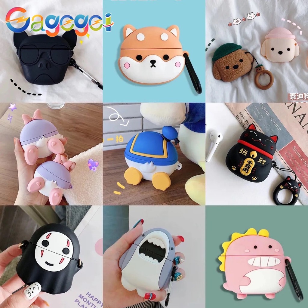 Vỏ bảo vệ hộp đựng tai nghe hình nhân vật hoạt hình cho Airpods Pro4