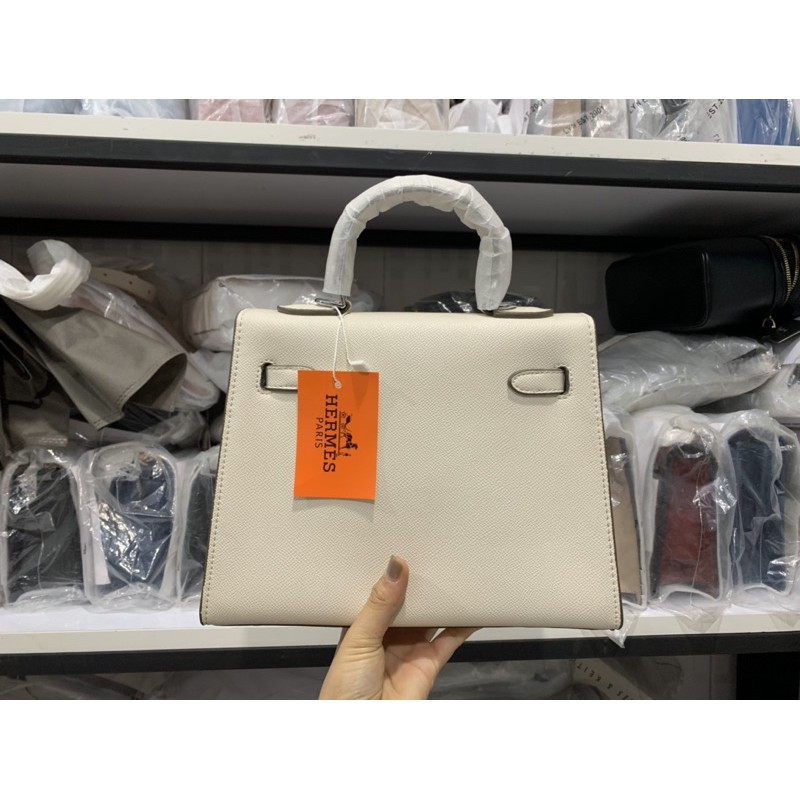 Túi Kelly tag bạc sz 25cm