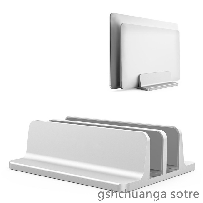 Vertical Laptop Stand Double Desktop Stand Holder with Adjustable Dock 