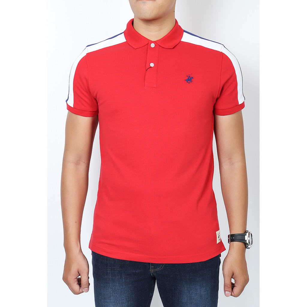 Áo thun có cổ Beverly Hills Polo Club màu đỏ đậm - MAPN0005