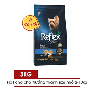 Thức ăn cho chó lớn reflex plus vị cá hồi gói 3kg - reflex plus mini & small adult gói 3kg