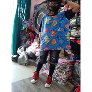 áo thun bigsize unisex[cáo xanh] KY99