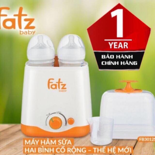 BH 12 tháng - Máy hâm sữa đa năng 2 bình cổ rộng Fatzbaby FB3012SL