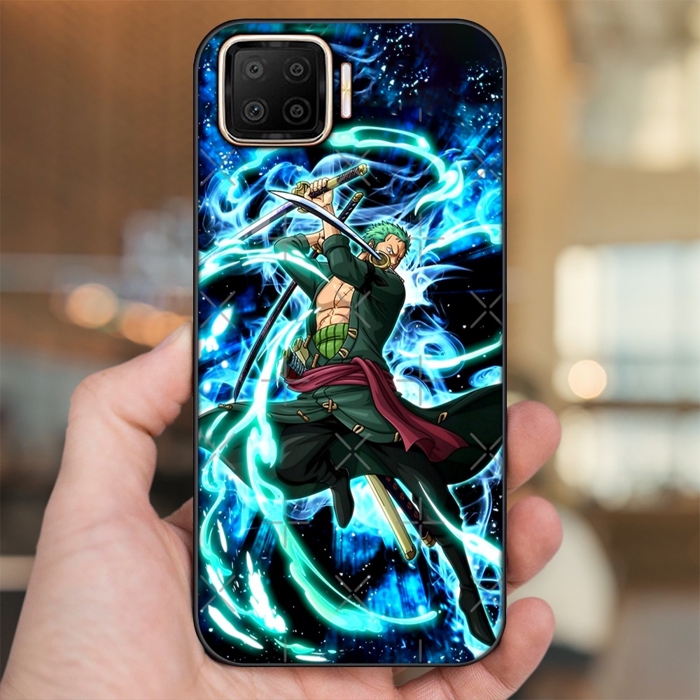 Ốp lưng Oppo A73, A93 4G viền đen in hình Zoro One Piece