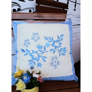 XẢ KHO Gối Vuông Thêu Satin Trần Bông 45cmx45cm ( Gồm vỏ + ruột)