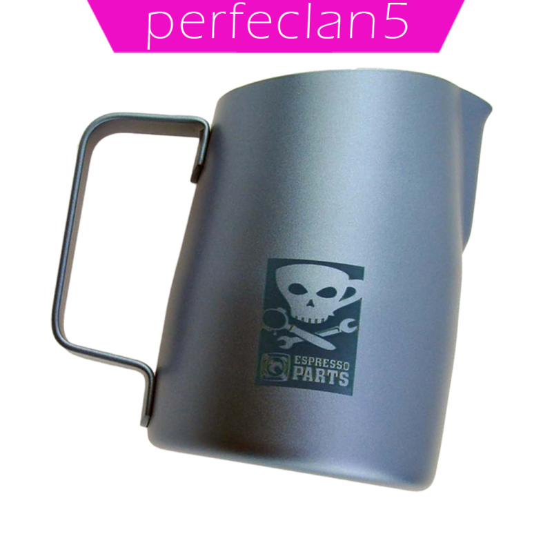 [perfeclan5]420ml Espresso Coffee Milk Frothing Steaming Pitcher Frother Jug Steel Gray