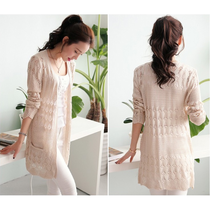 Áo Khoác cardigan Dệt Kim Phong Cách Hàn Quốc Cho Nữ