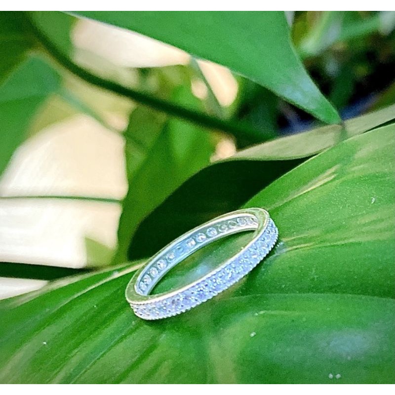 Nhẫn nữ trơn full đá BẠC TA CAO CẤP