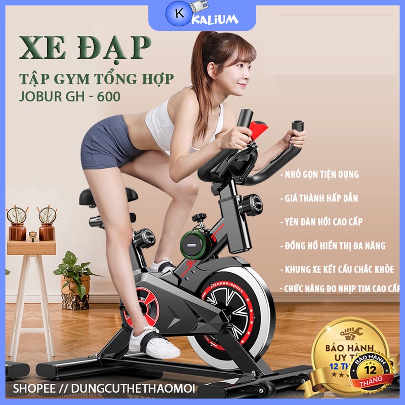 Xe đạp tập Gym JOBUR GH600 - Xe đạp tập thể dục, FITNESS tại nhà Hàng nhập khẩu CAO CẤP - Thiết kế hiện đại, chắc chắn