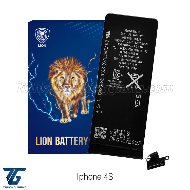 Pin thay cho ip 4S (Hộp Sư Tử)