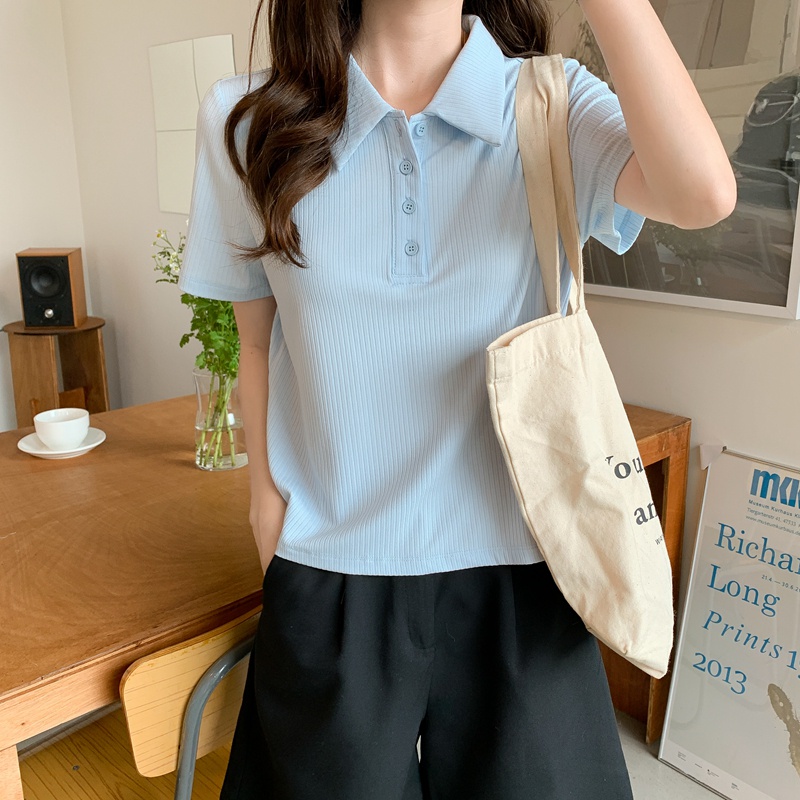 Áo Thun polo Ngắn Tay Phối Hai Màu Thời Trang Sành Điệu 49395