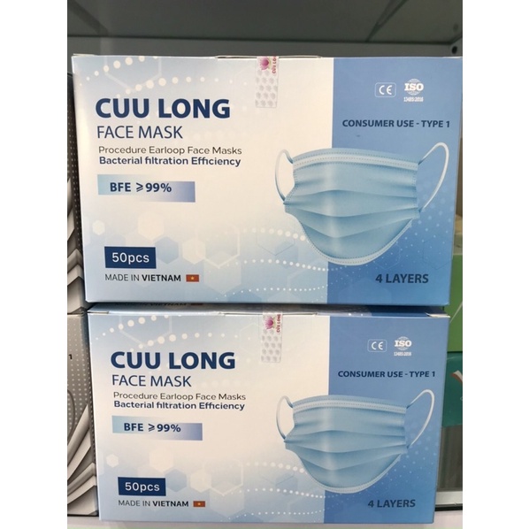 Khẩu trang y tế - 4 lớp kháng khuẩn - chính hãng Cửu Long