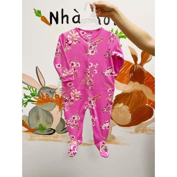 (Chọn mẫu) Body liền tất- Sleepsuit cotton sz 1m (3-5,5kg) các hãng