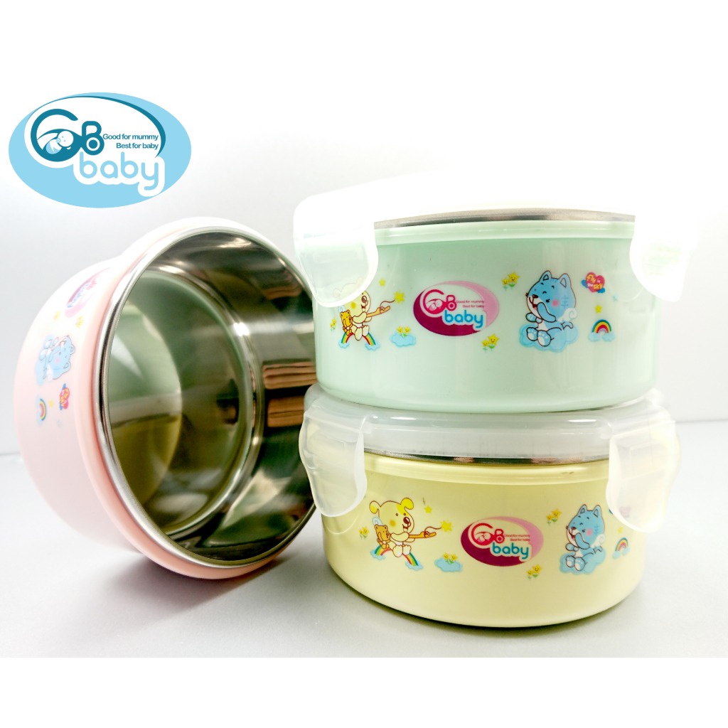 Bát Inox ăn dặm cho bé 8815 GB-Baby Chính hãng an toàn chất lượng