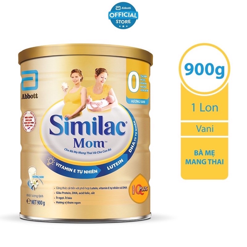 Sữa bột Similac Mom IQ 900g Hương Vani Abbott