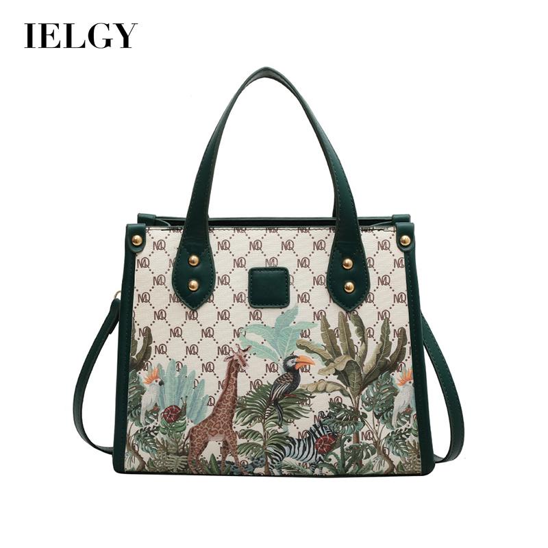 Túi đeo vai IELGY cỡ lớn in họa tiết hoạt hình thời trang cao cấp cho nữ