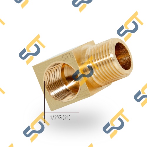 [CO NỐI REN] Cong ren trong 1/2 (21) DN15 ren ngoài tùy chọn, Cút điếu 90 độ - Đồng phay nguyên khối