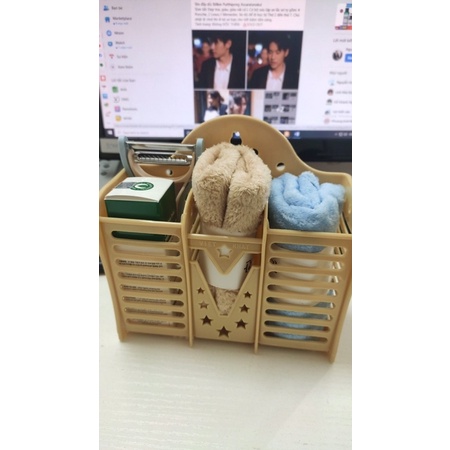 Giỏ đựng đũa 3 ngăn - ống đựng đũa 3 ngăn Việt Nhật