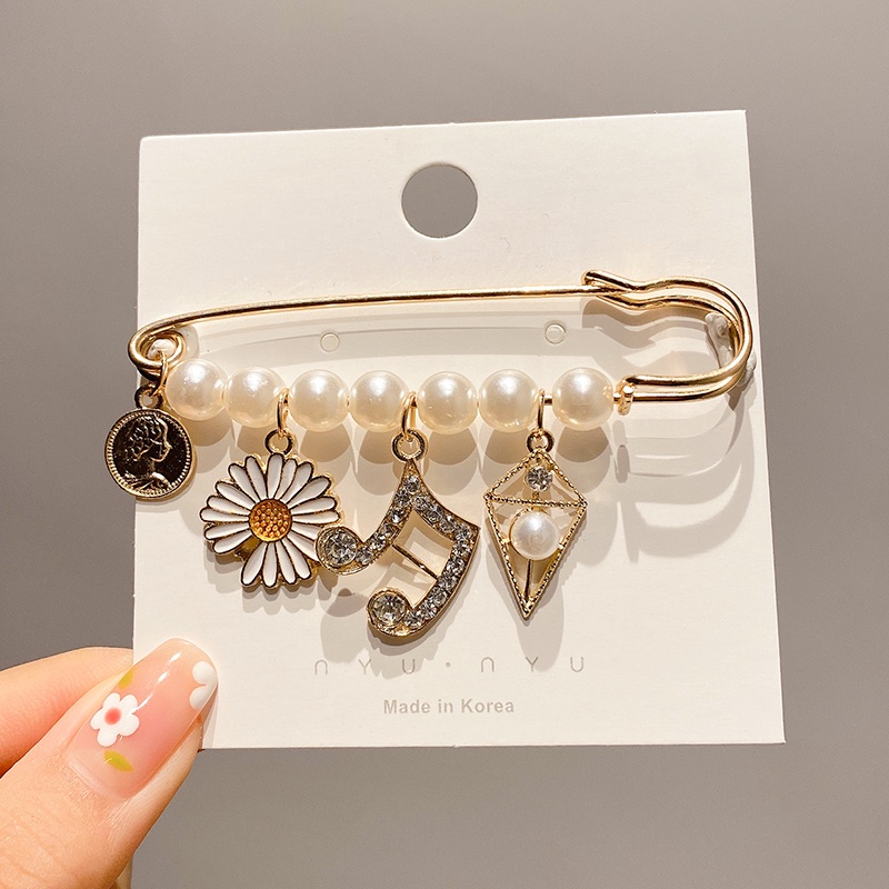 Ghim Cài Áo Đính Ngọc Trai Thiết Kế Dễ Thương Dành Cho Nữ