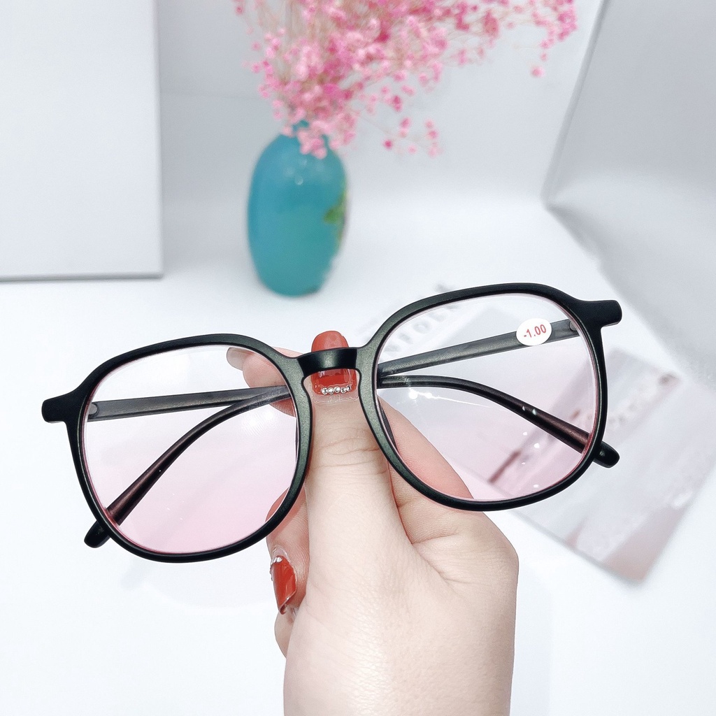 Kính Cận Thị Má Hồng Mới 0°-600° Kính Mát Gọng Đen Thời Trang Cho Nữ