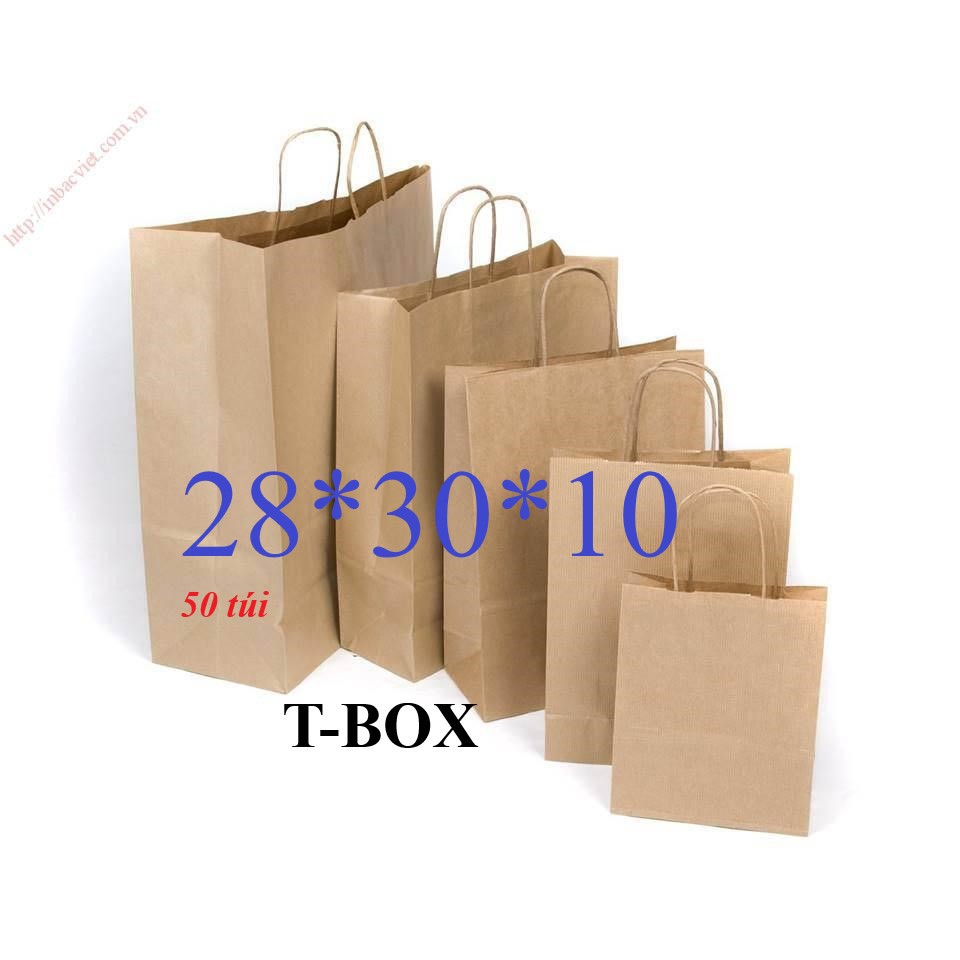 50 túi giấy kraft  (Loại có quai), SIZE trung