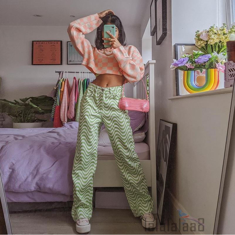 Quần Dài Ống Rộng In Họa Tiết Chấm Bi Thời Trang Mùa Hè Cho Nữ Laa8-Yh