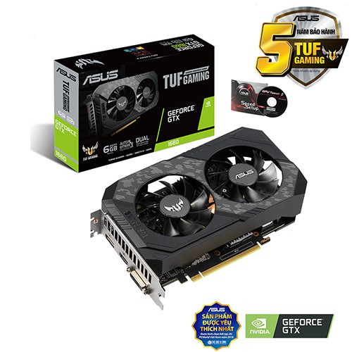 Card màn hình - VGA Asus TUF-GTX1660-6G Gaming (NVIDIA Geforce/ 6Gb/ GDDR5/ 192Bit)