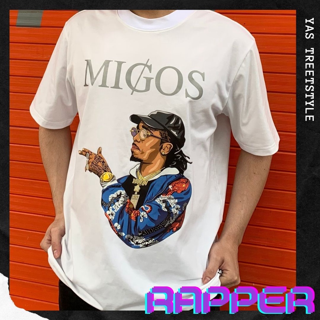 Áo thun tay lỡ form rộng rapper MIGOS - YAS.STREETSTYLE, phông unisex form rộng nam nữ HÌNH IN SIÊU BỀN - KHÔNG NÓNG