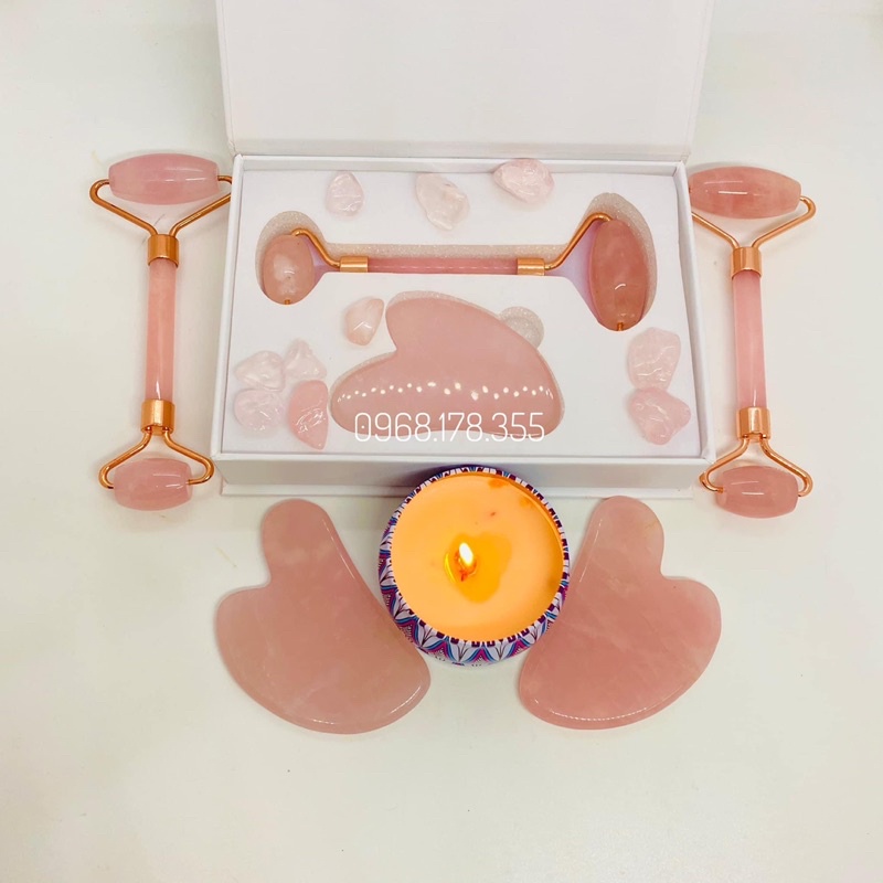 Thanh lăn massage mặt và Đá Guasha Nâng cơ mặt trẻ hoá làn da