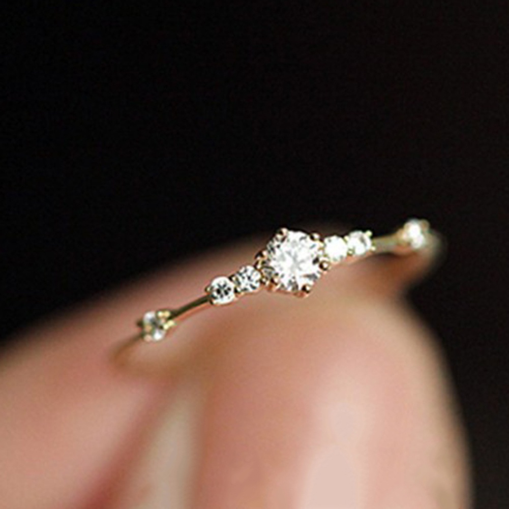 Nhẫn Đính Hôn Đính Đá Nhân Tạo Phong Cách Hàn Quốc Cho Nữ