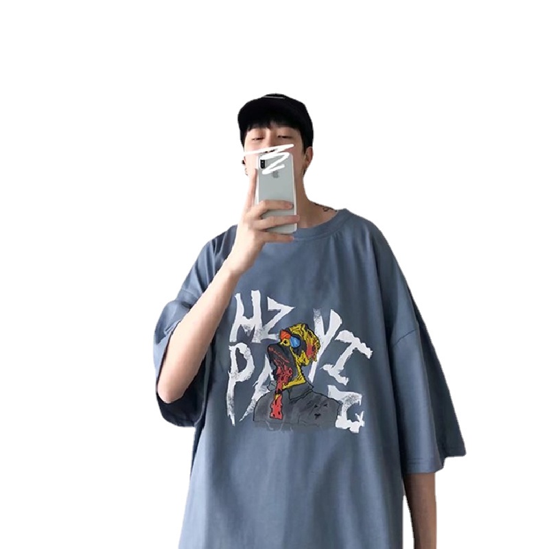 Áo Thun Dáng Rộng In Chữ Phong Cách Hàn Quốc Thời Trang Mùa Hè Cho Nam / Size M-8XL