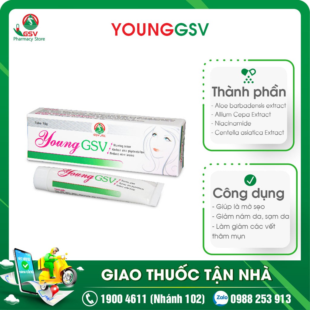Young GSV làm mờ thâm sẹo sau mụn
