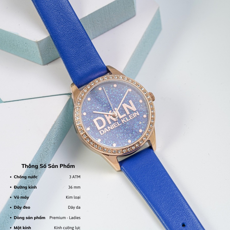 Đồng hồ nữ Daniel Klein Watch DK.1.12562 mặt nhỏ đính đá, kính cứng chống xước, chống nước, dây thép đeo tay cao cấp