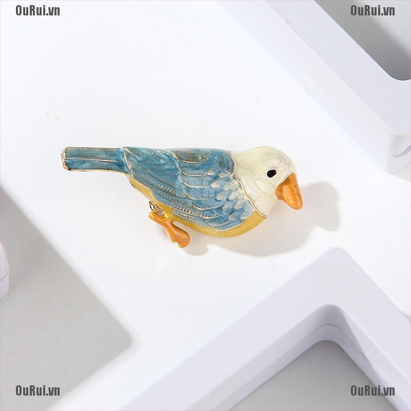 (FCC) Ghim Cài Áo Tráng Men Hình Chim Thời Trang