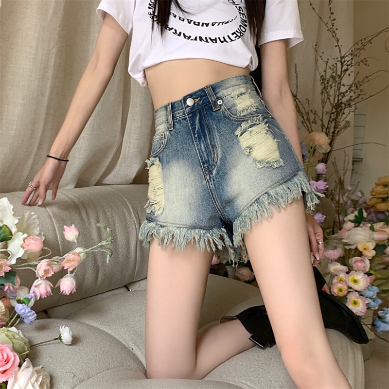 Quần Short Jean Rách Thời Trang Dành Cho Nữ