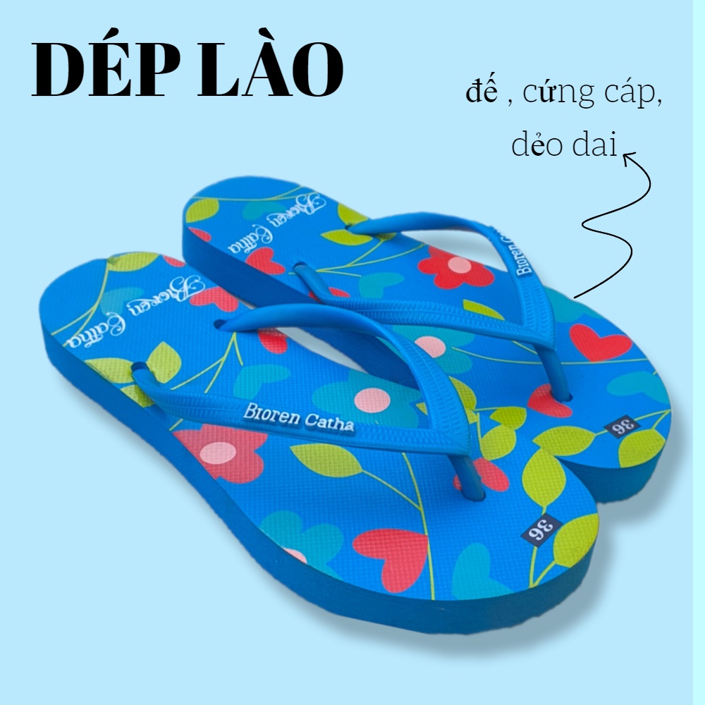 Dép xỏ ngón, lào, tông, kẹp, hình tim hoa lá, đế dày, cứng cáp, dẻo dai 36 37 38 39