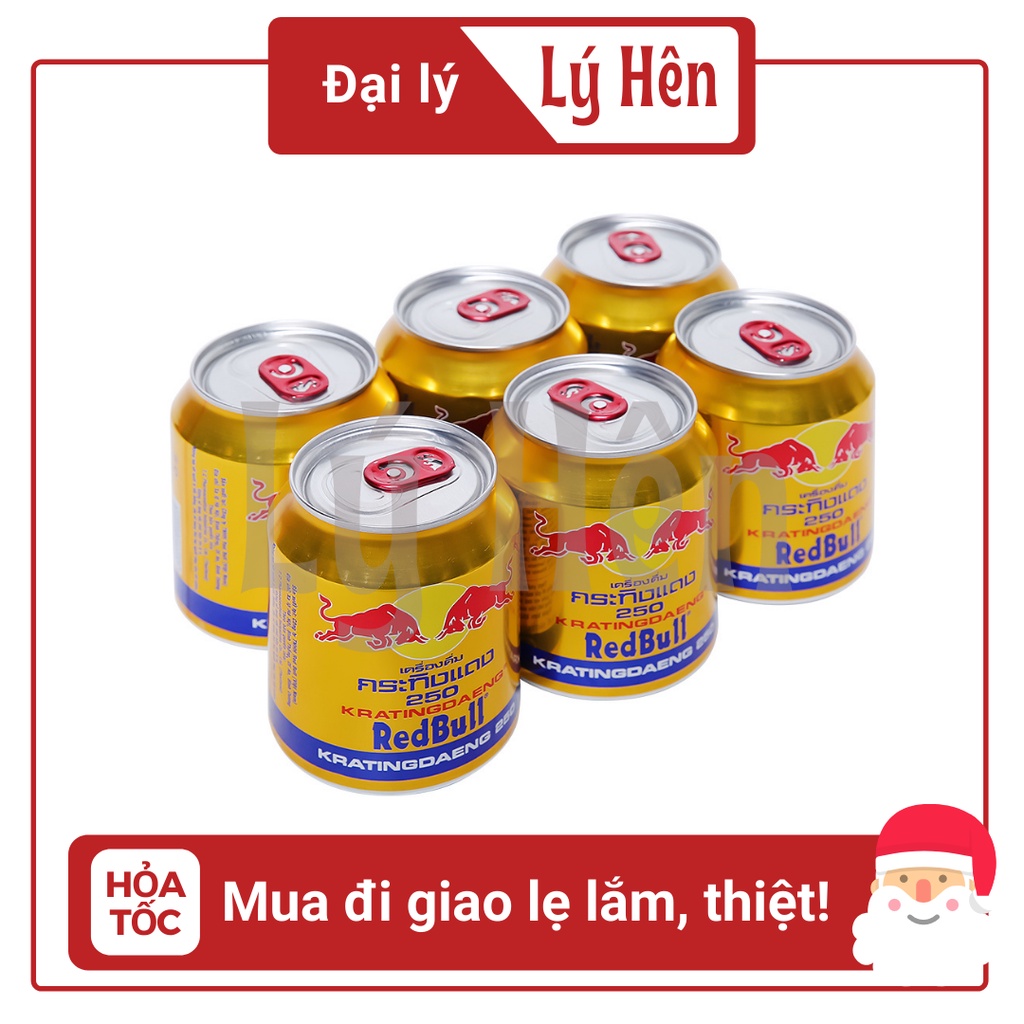 Lốc 6 Lon Red Bull Energy Drink Loại Nhập Thái Lan Nước Tăng Lực Bò Cụng  Lon 250ml Date Luôn Mới