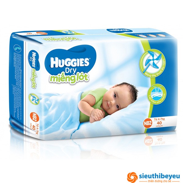 Miếng lót sơ sinh Huggies NB1 56/NB2 40/NB2 60