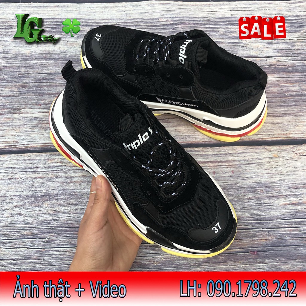 Giày Thể Thao BALEN Triple S Màu Đen Full Size [VIDEO+ ẢNH THẬT]